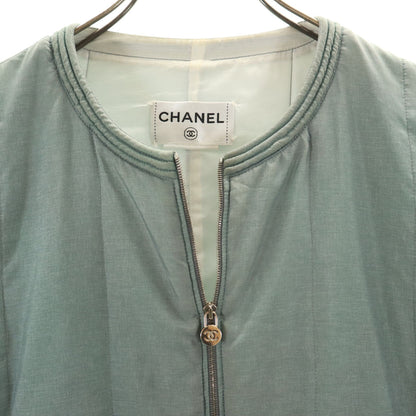 CHANEL Italian Zip Jacket Green Size 42