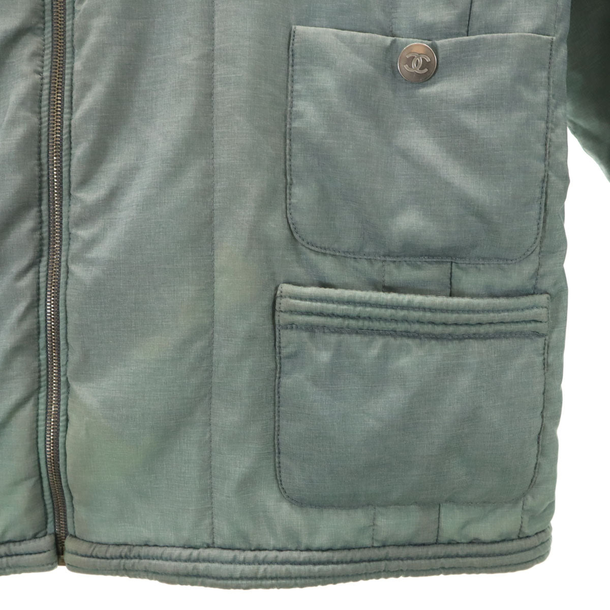 CHANEL Italian Zip Jacket Green Size 42