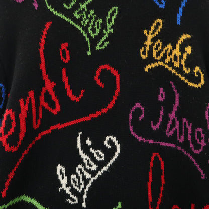FENDI Italian-made All-Over Pattern Sweater Black Size 48