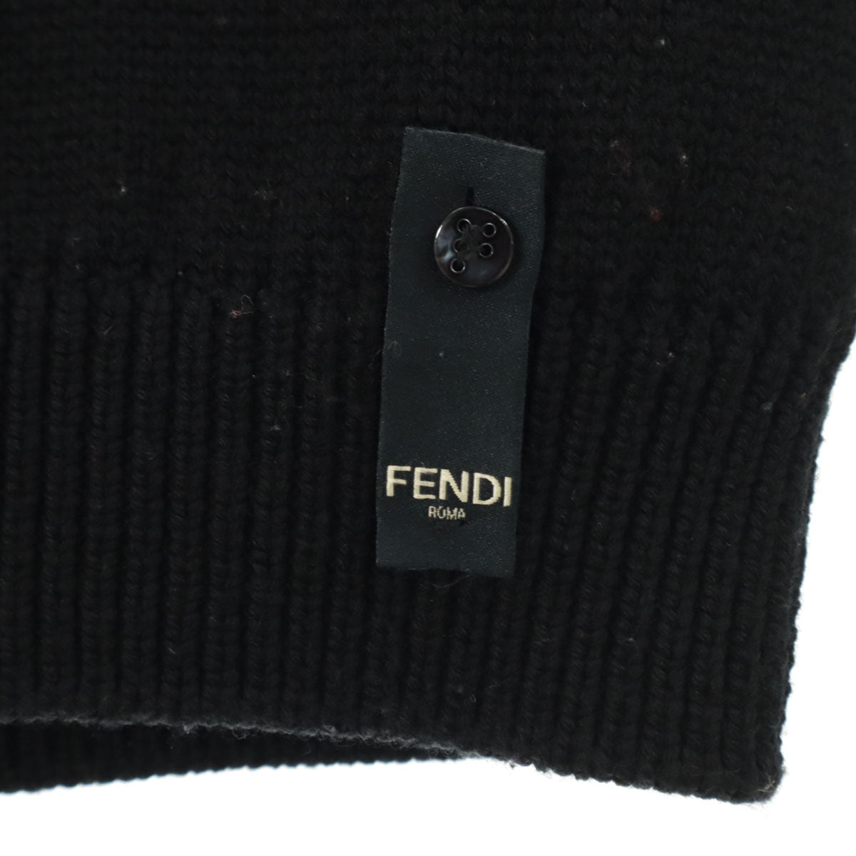 FENDI Italian-made All-Over Pattern Sweater Black Size 48