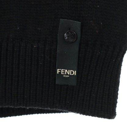 FENDI Italian-made All-Over Pattern Sweater Black Size 48
