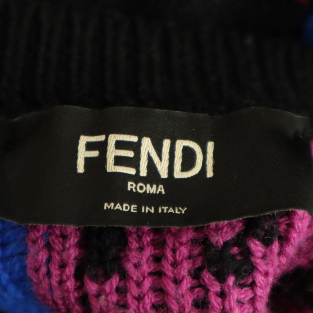 FENDI Italian-made All-Over Pattern Sweater Black Size 48