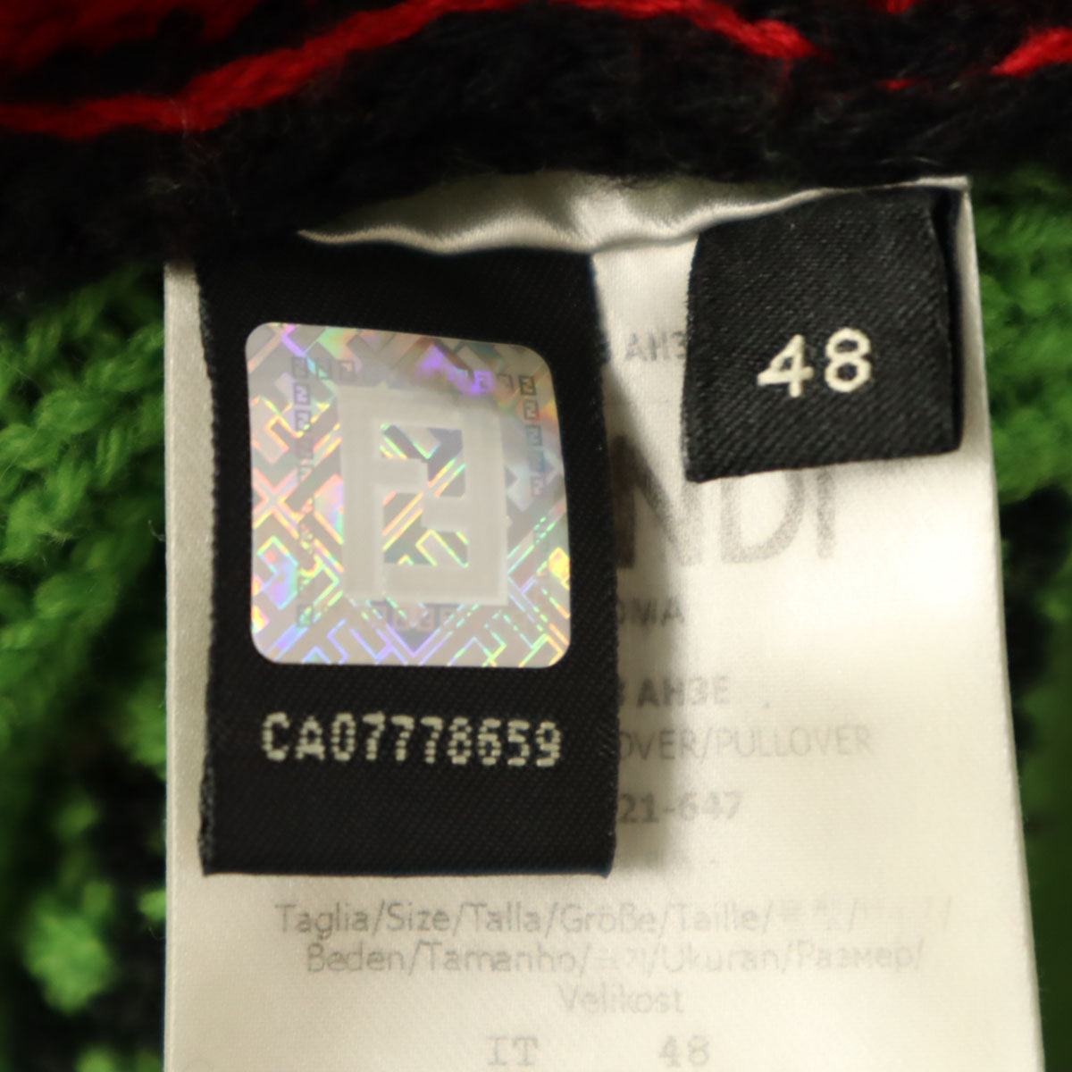 FENDI Italian-made All-Over Pattern Sweater Black Size 48