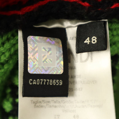 FENDI Italian-made All-Over Pattern Sweater Black Size 48