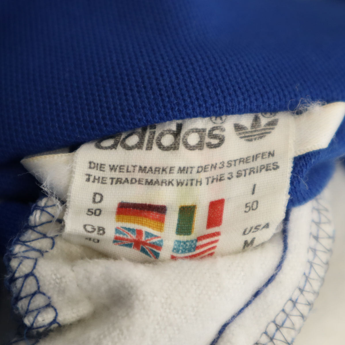 adidas 70s Vintage Trefoil Logo Track Jacket Blue Size M