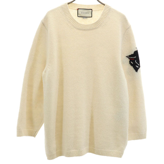 GUCCI Italian Tiger Long Sleeve Sweater Ivory Size M