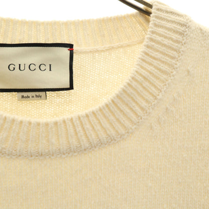 GUCCI Italian Tiger Long Sleeve Sweater Ivory Size M