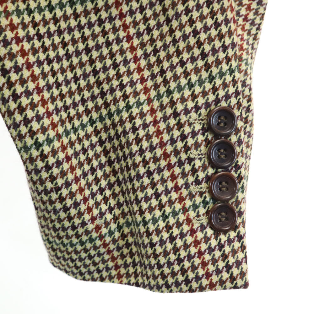 HUGO BOSS Wool Blend Houndstooth Blazer Beige Size XL