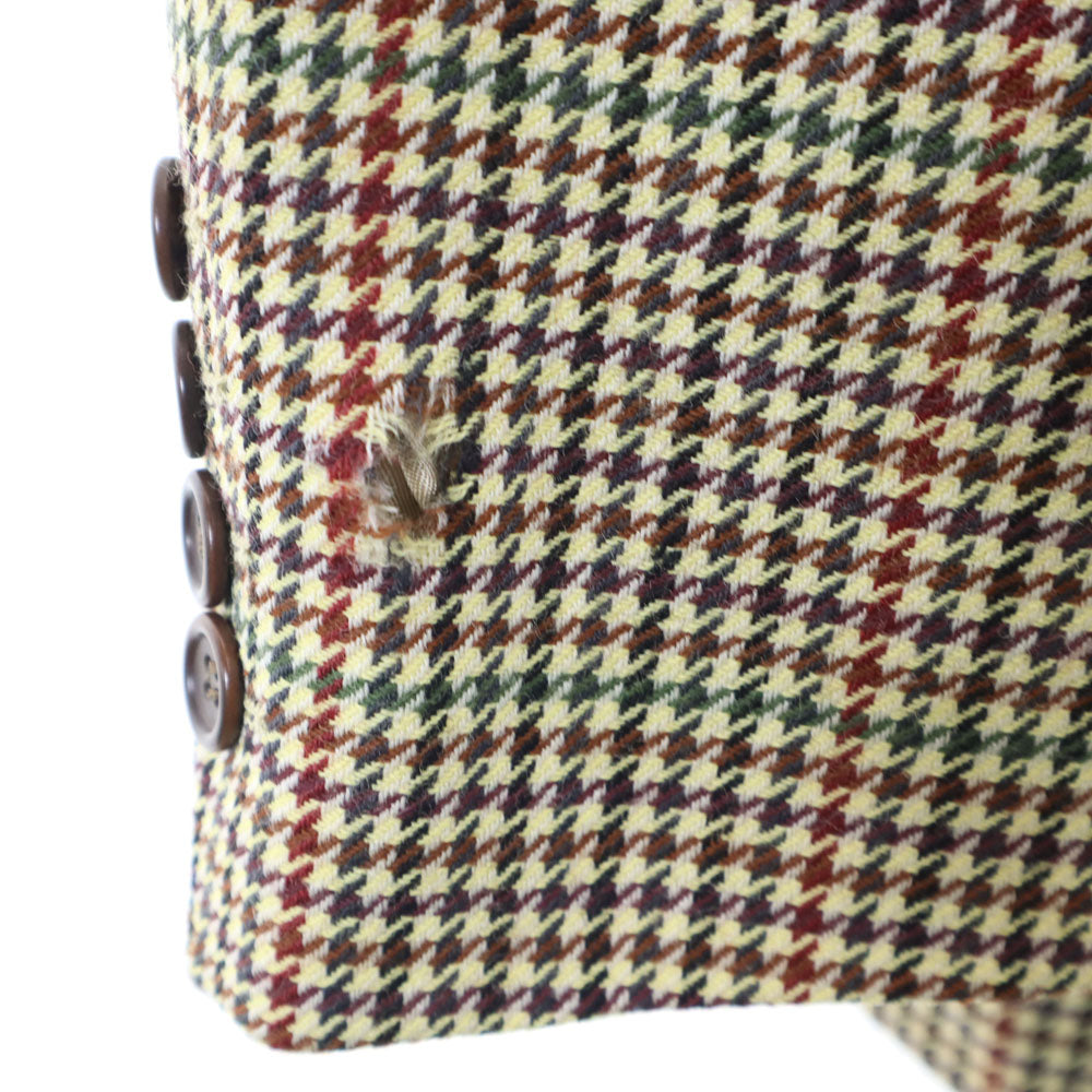 HUGO BOSS Wool Blend Houndstooth Blazer Beige Size XL
