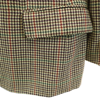 HUGO BOSS Wool Blend Houndstooth Blazer Beige Size XL