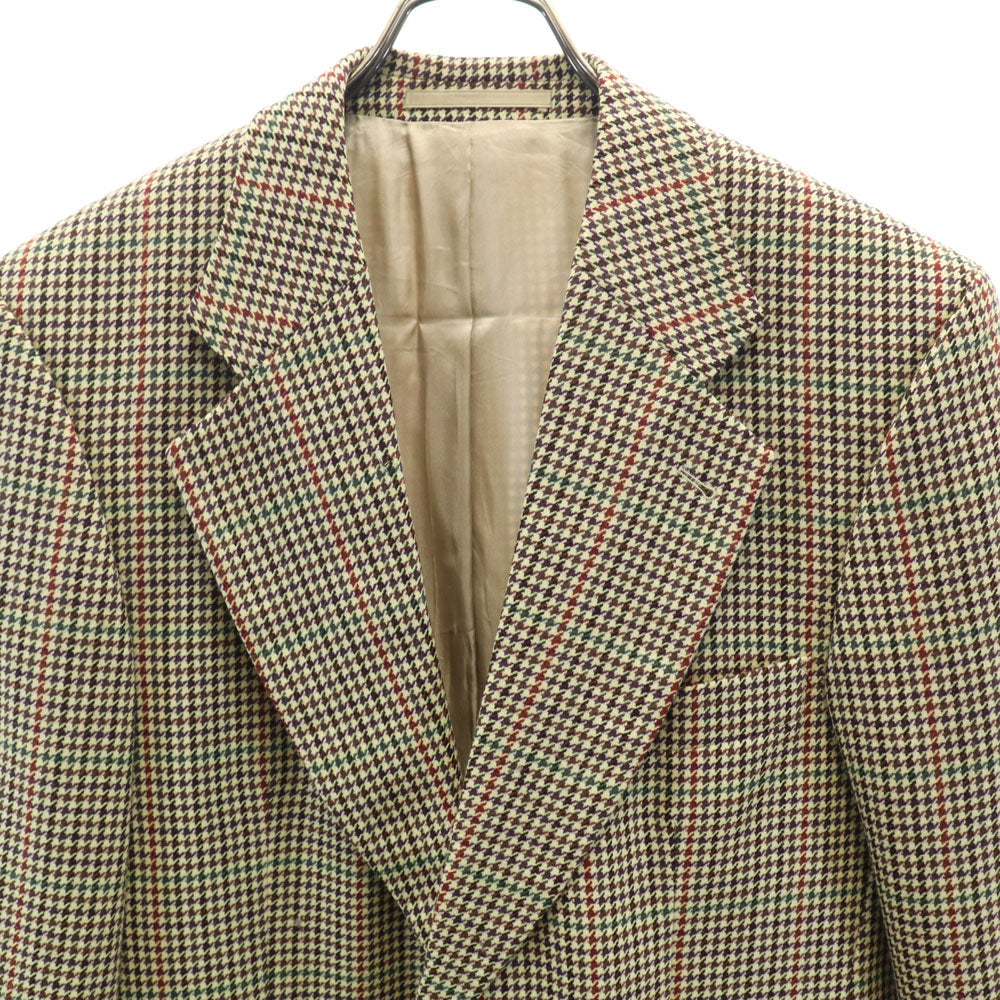 HUGO BOSS Wool Blend Houndstooth Blazer Beige Size XL