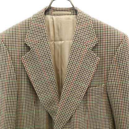 HUGO BOSS Wool Blend Houndstooth Blazer Beige Size XL