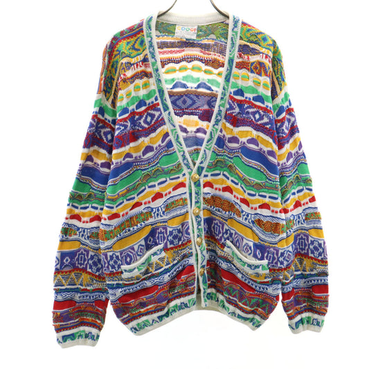 COOGI 90s Australian Made 3D Knit Cardigan Multi Size S