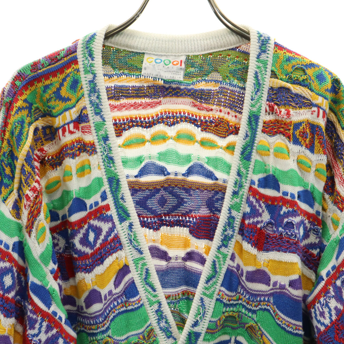 COOGI 90s Australian Made 3D Knit Cardigan Multi Size S