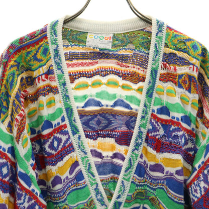 COOGI 90s Australian Made 3D Knit Cardigan Multi Size S