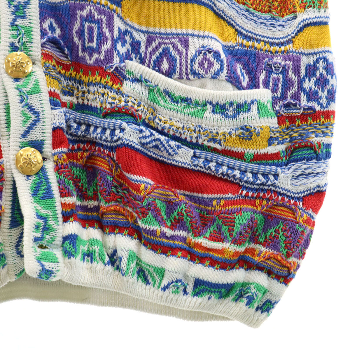 COOGI 90s Australian Made 3D Knit Cardigan Multi Size S