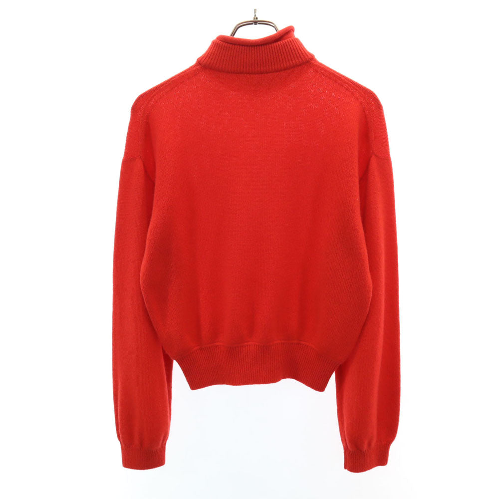 HERMES Red Cashmere Blend Mock Neck Sweater Size 34