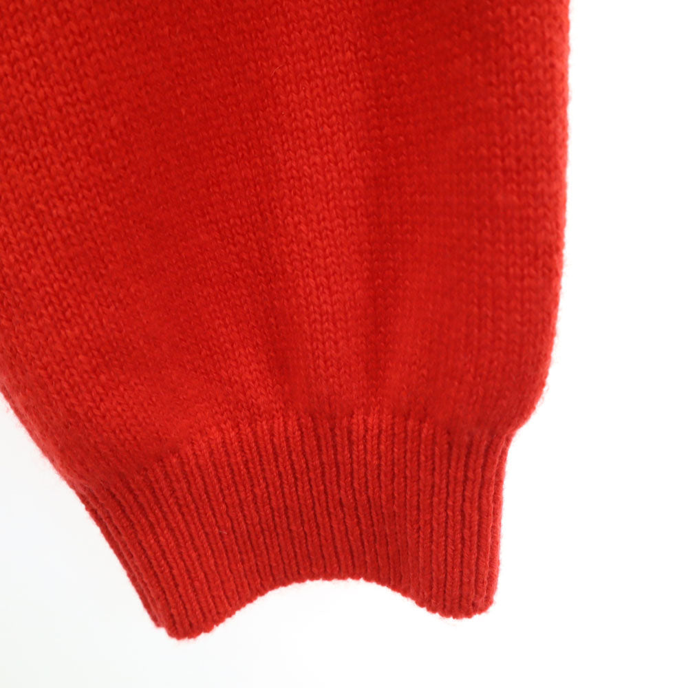 HERMES Red Cashmere Blend Mock Neck Sweater Size 34