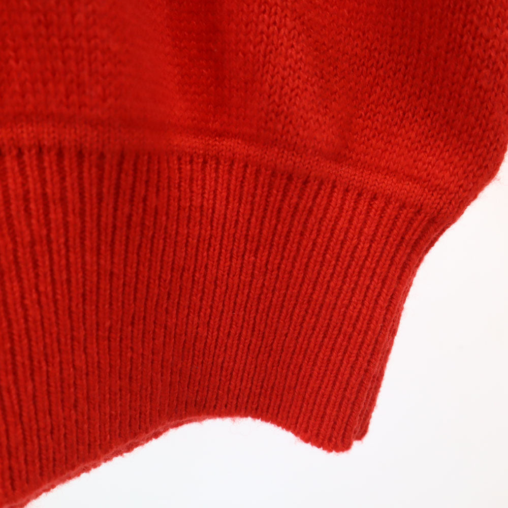 HERMES Red Cashmere Blend Mock Neck Sweater Size 34