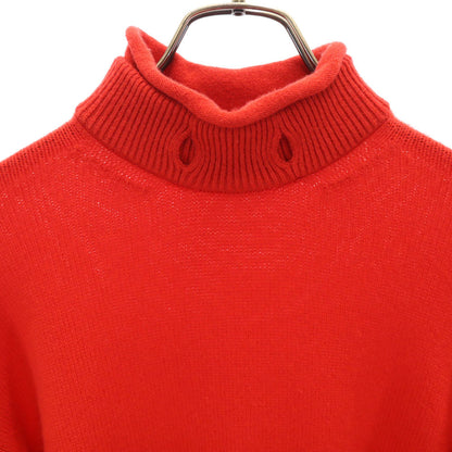 HERMES Red Cashmere Blend Mock Neck Sweater Size 34
