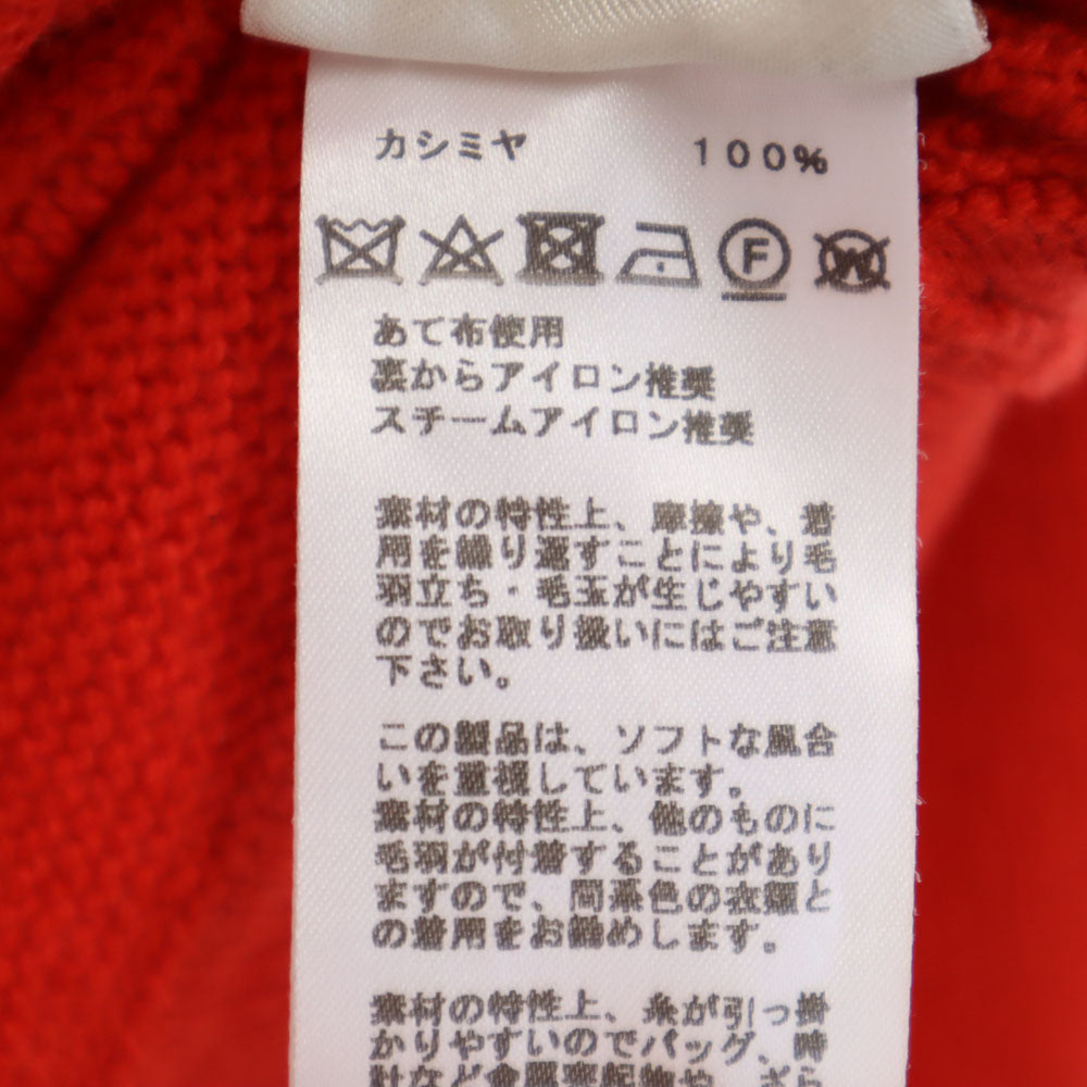 HERMES Red Cashmere Blend Mock Neck Sweater Size 34