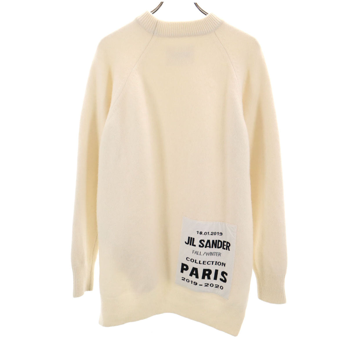 JIL SANDER 19AW Italian Knit Sweater Ivory Size 46