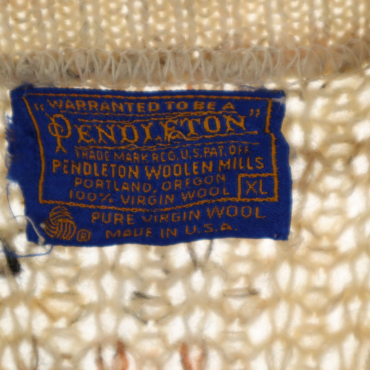 PENDLETON 70s Vintage Made in USA Knit Sweater Beige Size XL