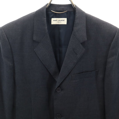 SAINT LAURENT 2012 Italian Summer Wool Blazer Gray Size 46