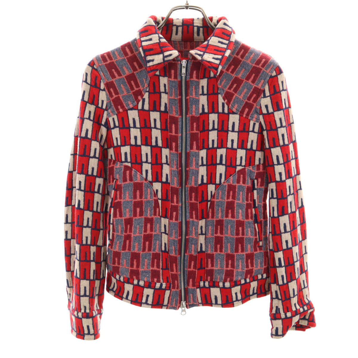 Y's Japan-Made All-Over Pattern Jacket Red