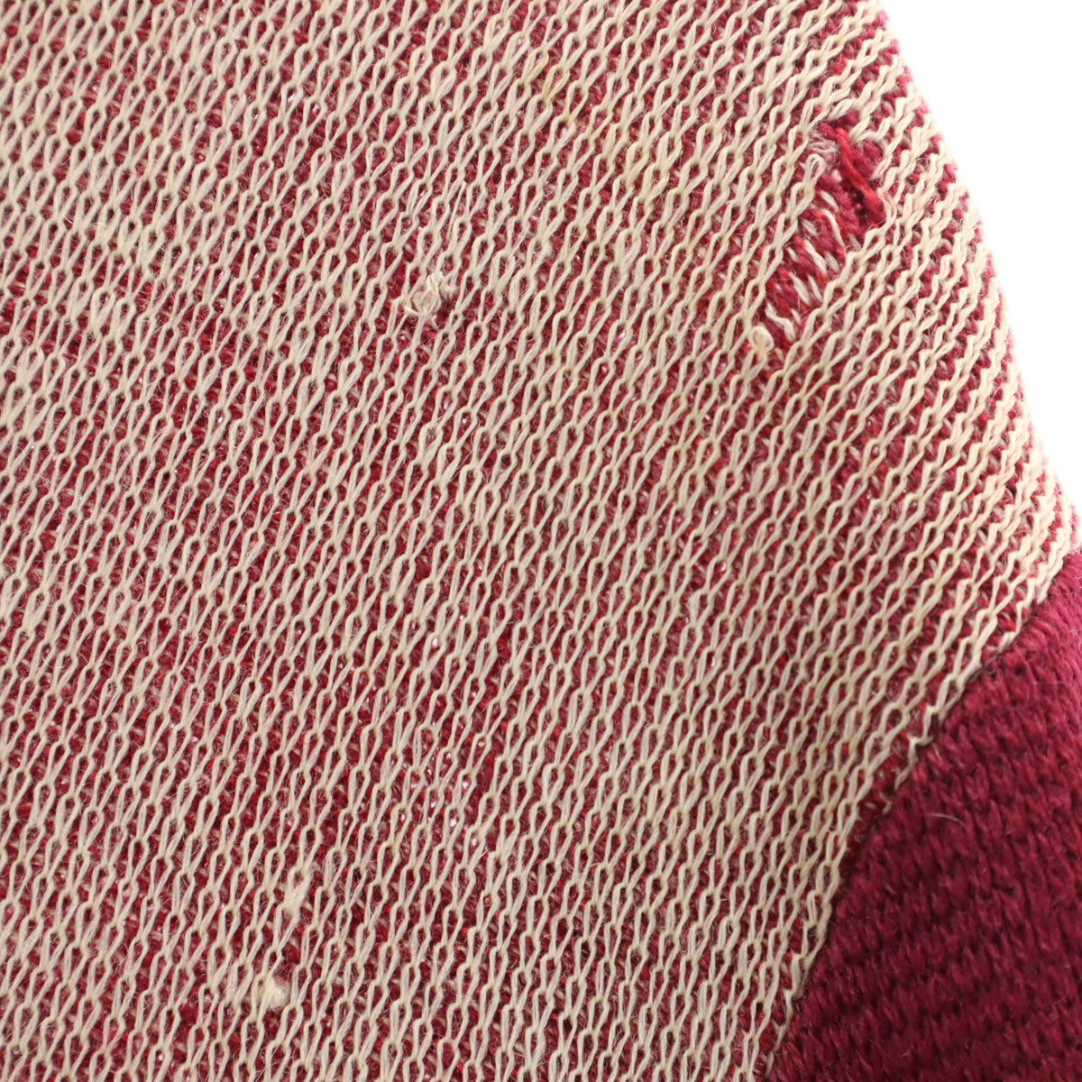 30s Vintage Emblem Pattern Sweater Burgundy