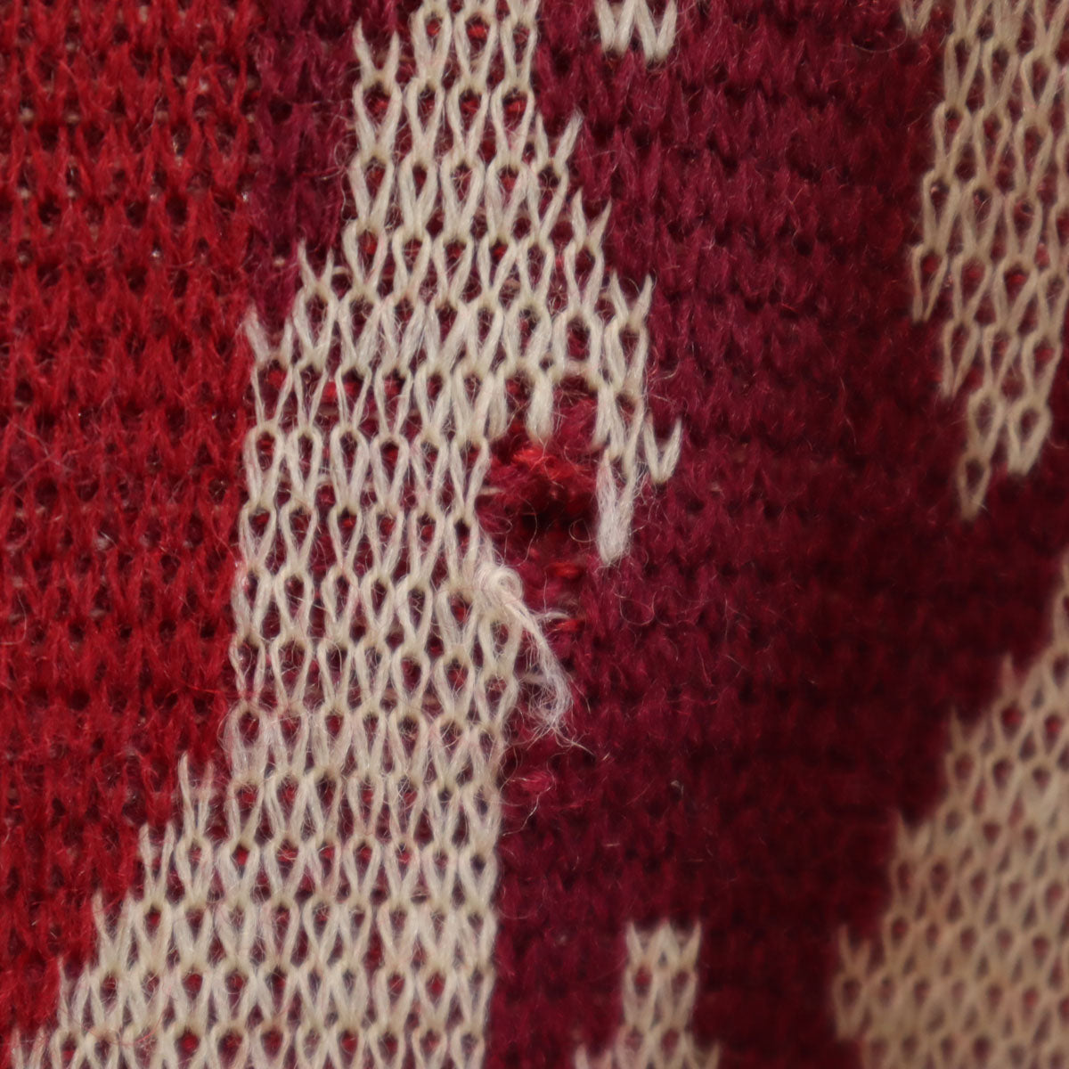 30s Vintage Emblem Pattern Sweater Burgundy