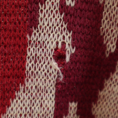 30s Vintage Emblem Pattern Sweater Burgundy
