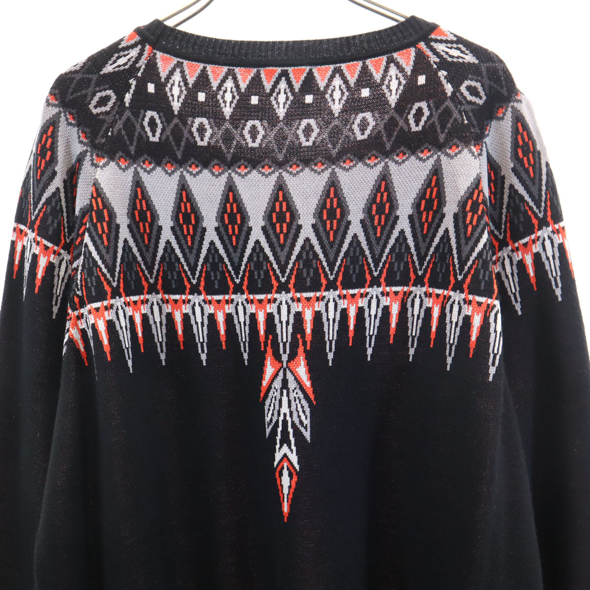MARCELO BURLON Ethnic Pattern Black Sweater Size XL