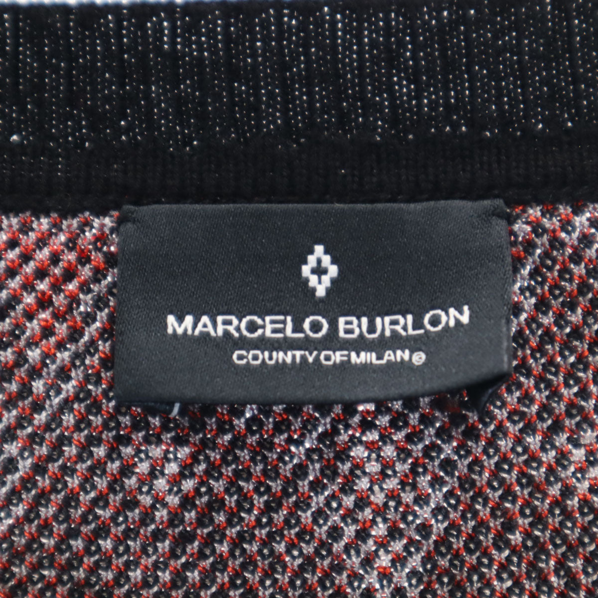 MARCELO BURLON Ethnic Pattern Black Sweater Size XL