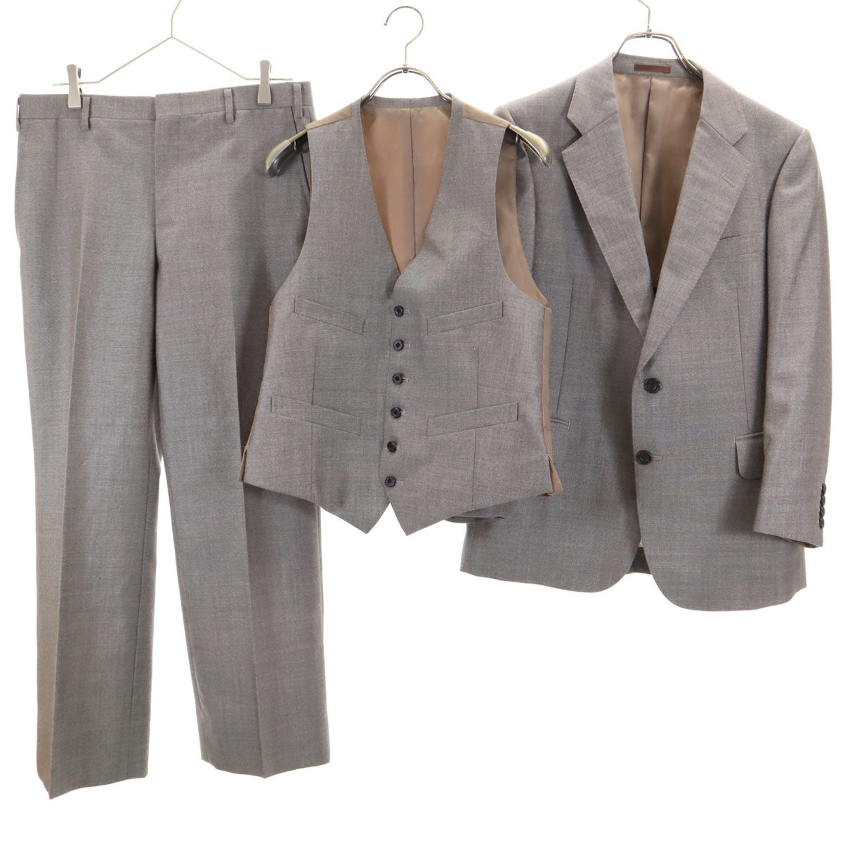 Burberrys 90s Wool Blend 3-Piece Suit Gray Size AB3