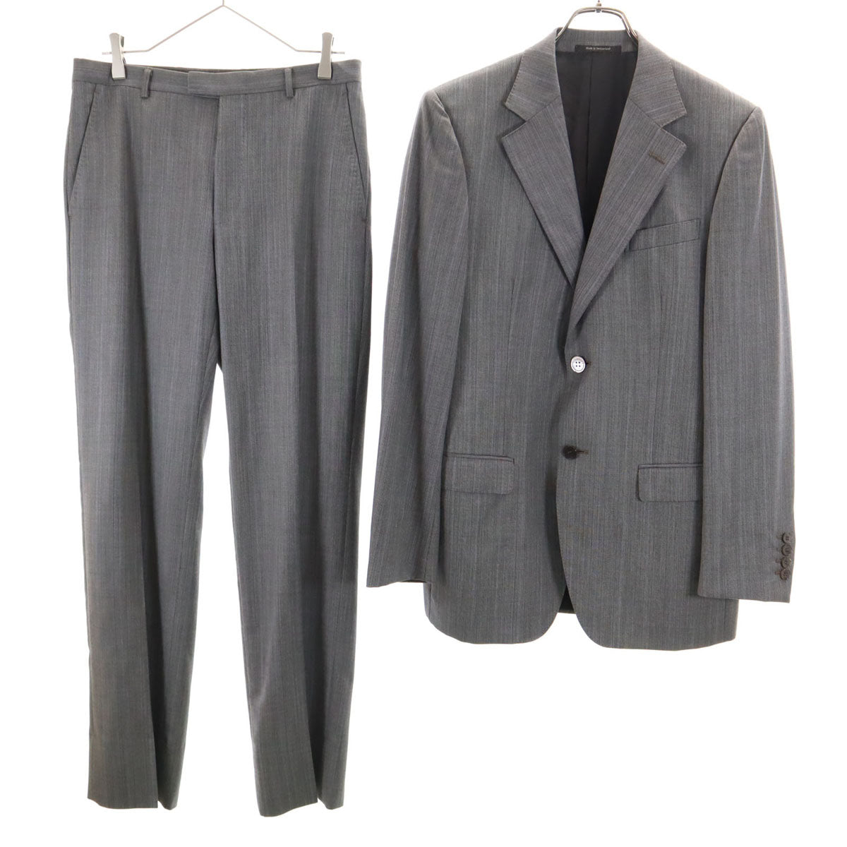 GUCCI Gray Striped Wool Suit Size 46R
