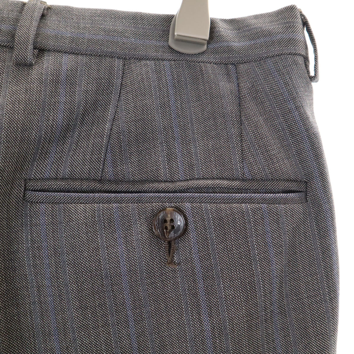 GUCCI Gray Striped Wool Suit Size 46R