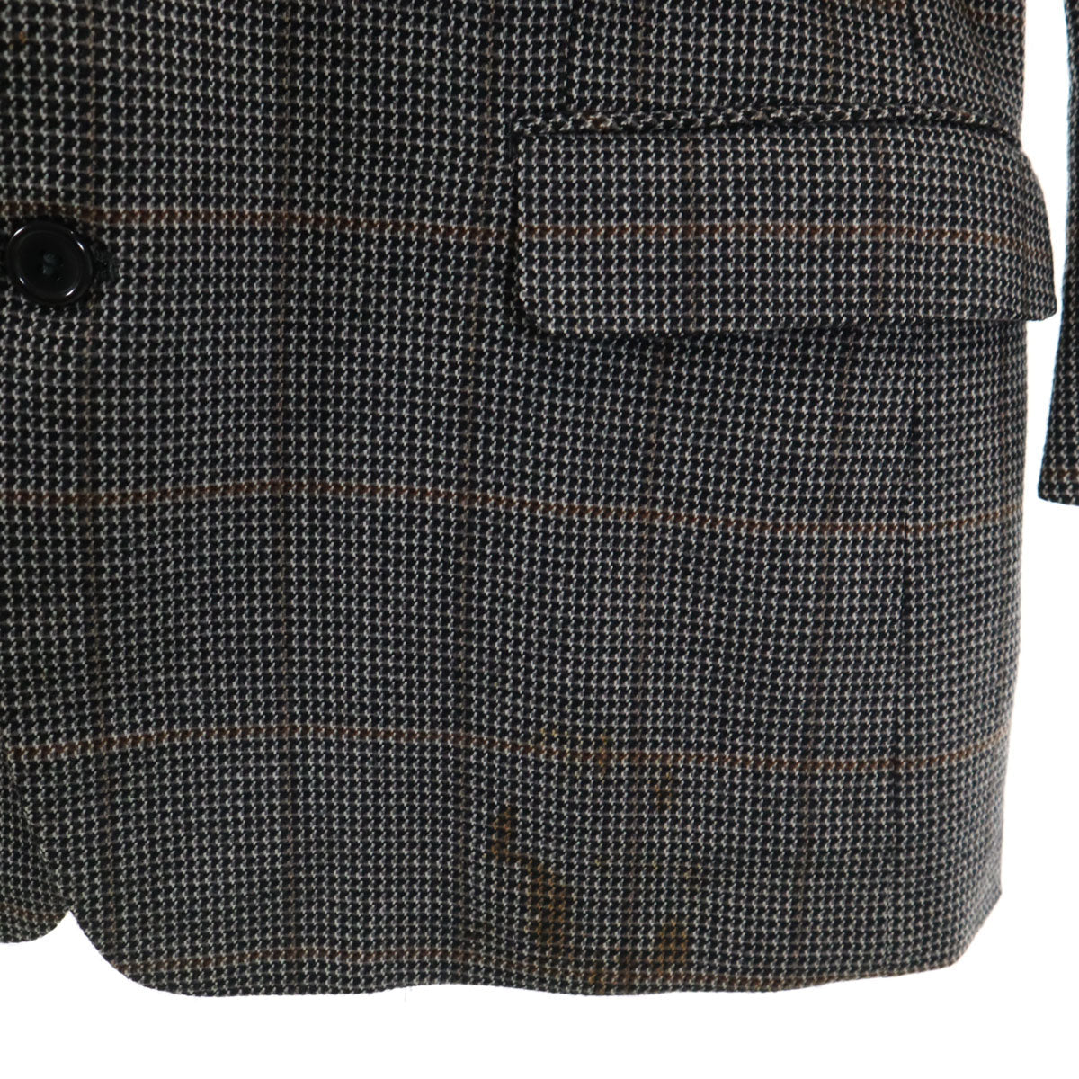 YVES SAINT LAURENT 90s Vintage Checked Blazer Gray Size 98/88/175