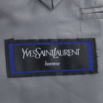 YVES SAINT LAURENT 90s Vintage Checked Blazer Gray Size 98/88/175