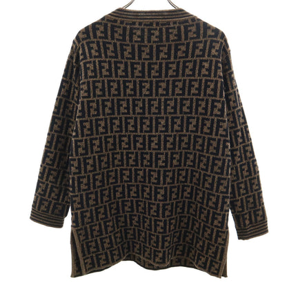 FENDI Italian Made Zucca Pattern Sweater Brown Size 40