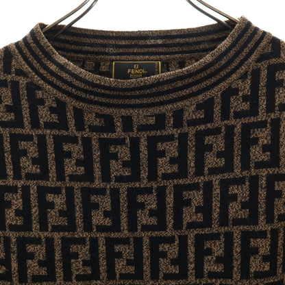 FENDI Italian Made Zucca Pattern Sweater Brown Size 40