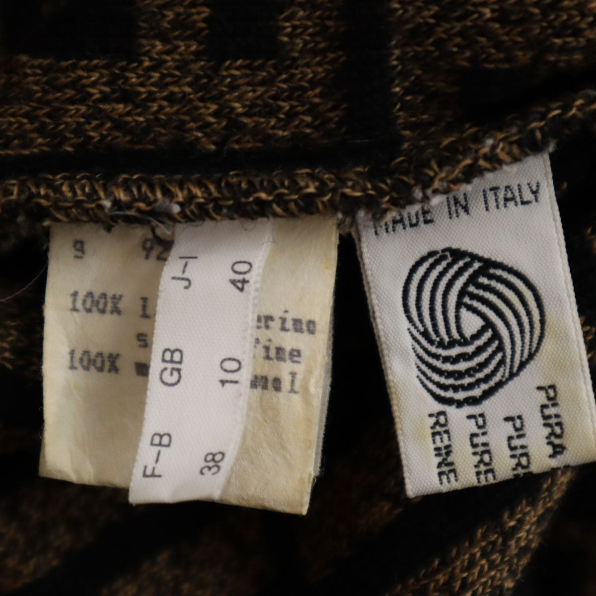 FENDI Italian Made Zucca Pattern Sweater Brown Size 40