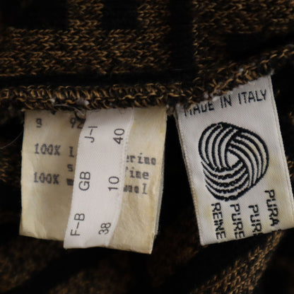 FENDI Italian Made Zucca Pattern Sweater Brown Size 40