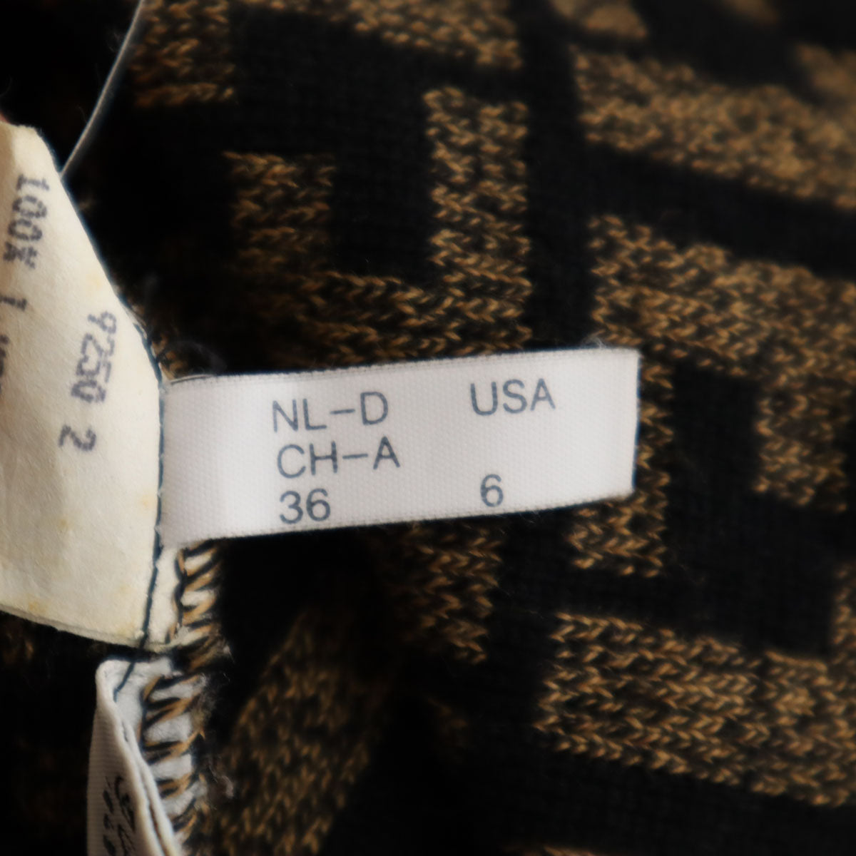 FENDI Italian Made Zucca Pattern Sweater Brown Size 40