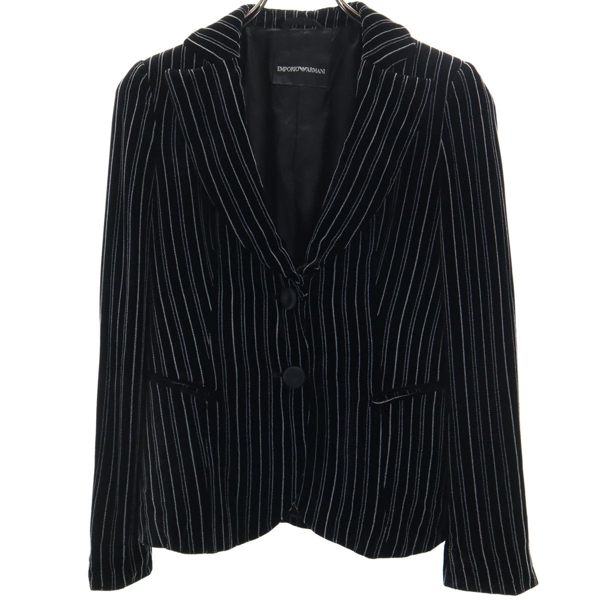 Emporio Armani Made in Italy Striped Velour Blazer Size 40