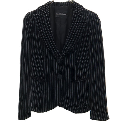 Emporio Armani Made in Italy Striped Velour Blazer Size 40