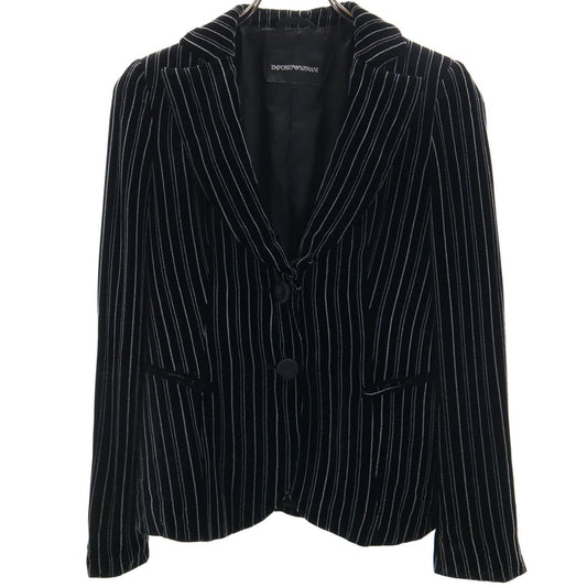 Emporio Armani Made in Italy Striped Velour Blazer Size 40