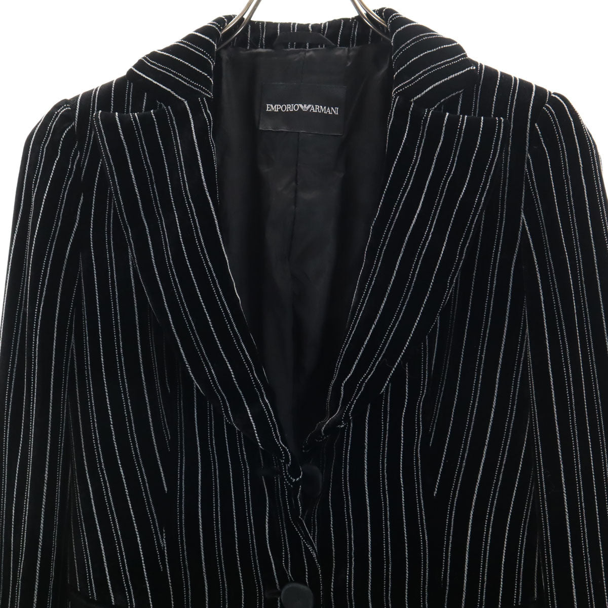 Emporio Armani Made in Italy Striped Velour Blazer Size 40