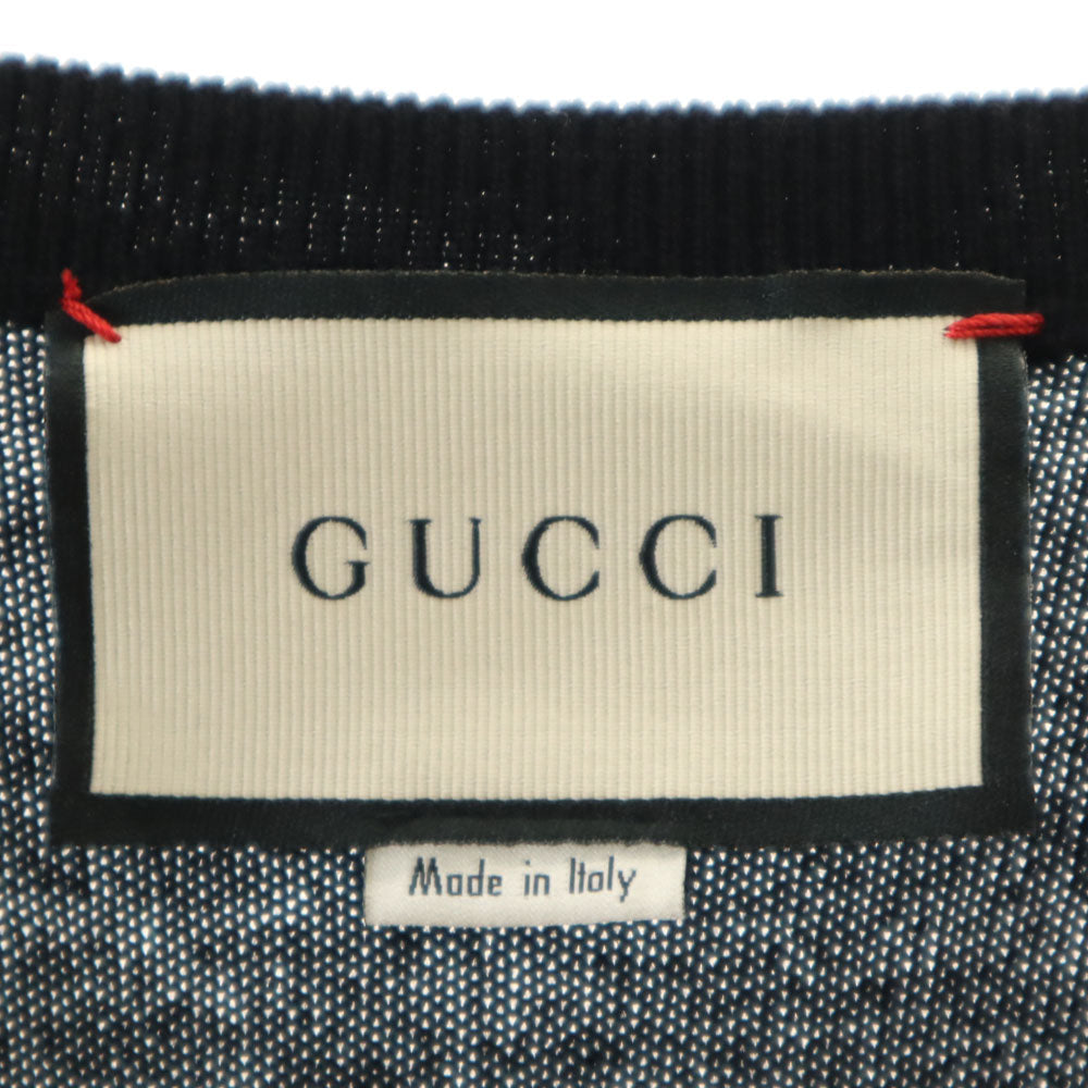 GUCCI Italian Long Sleeve V-Neck Sweater Black Size S