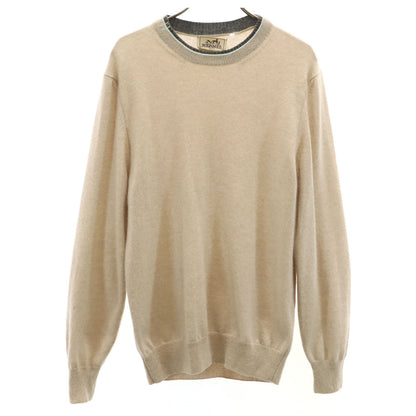 HERMES 100% Cashmere Long Sleeve Sweater Beige Size XS